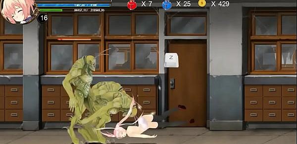  Cute teen girl 18 yo hentai having sex with men , aliens and monsters man in Fighting Girl Mei action hentai ryona gameplay with internal penetration sex view